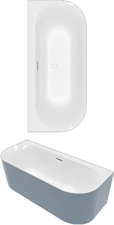 Villeroy & Boch Badewanne mit ovaler Innenform „Loop & Friends“ vorwand oval 180 × 80 cm, mittig