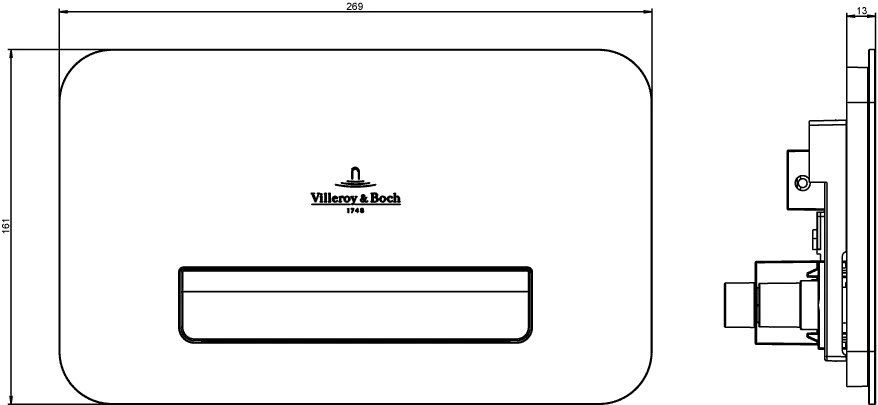 Villeroy & Boch WC-Betätigungsplatte Supreo ViConnect V99442 153x117x260mm Glass Glossy White Villeroy & Boch WC-Betätigungsplatte Supreo ViConnect V99442 153x117x260mm Glass Glossy White
