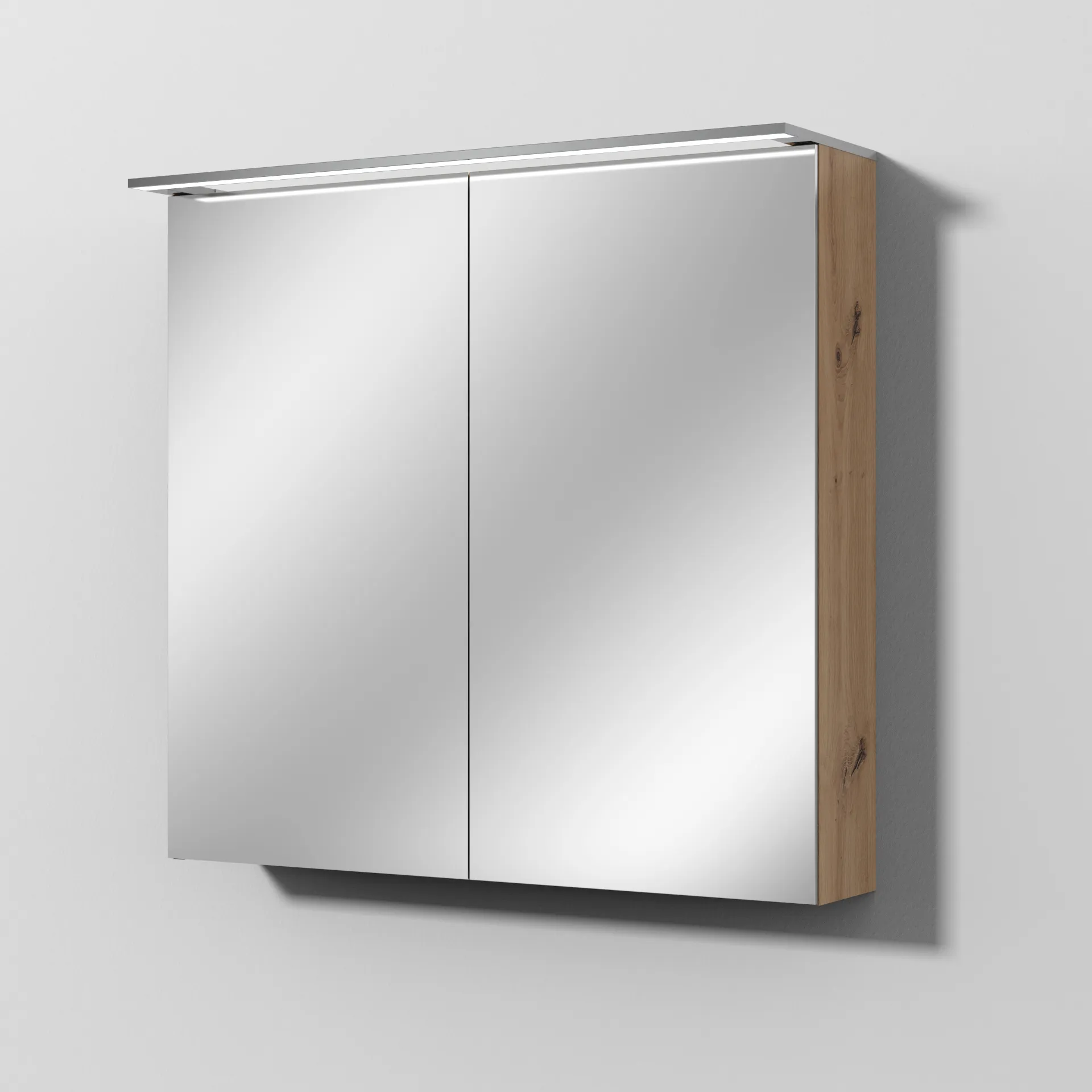 Sanipa Wandvorbau Spiegelschrank „Malte“ 800 × 750 × 149 mm in Eiche Natural-Touch
