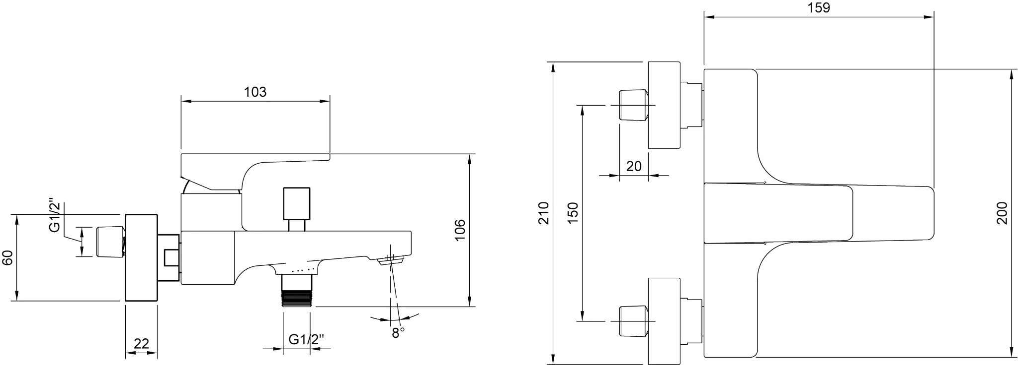 Villeroy & Boch Architectura Square Einhebel-Badewannenarmatur TVT125001000 Brushed Nickel Matt Villeroy & Boch Architectura Square Einhebel-Badewannenarmatur TVT125001000 Brushed Nickel Matt