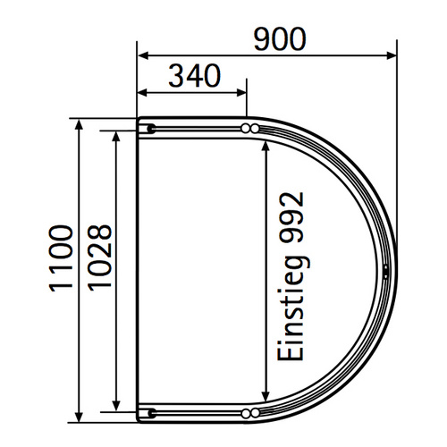 HSK teilgerahmte Drehtür „Exklusiv 2.0“ Glas Chinchilla, Profile Schwarz-matt, H: 2000 mm
