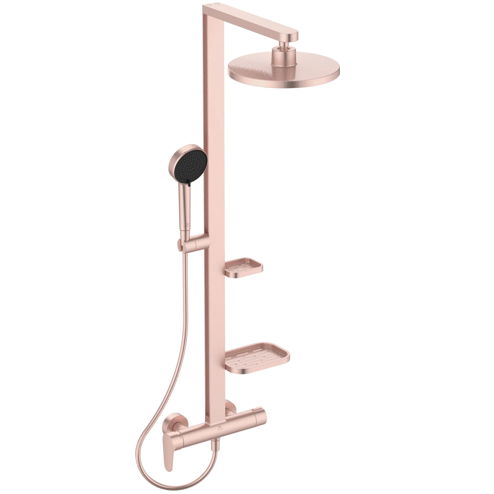 Ideal Standard Duschsystem Ceraflow Alu+ mit Brausearmatur 2 Ablagen, 2 Funktions-Handbrause und 2 Funktions-Kopfbrause Rose Ideal Standard Duschsystem Ceraflow Alu+ mit Brausearmatur 2 Ablagen, 2 Funktions-Handbrause und 2 Funktions-Kopfbrause Rose