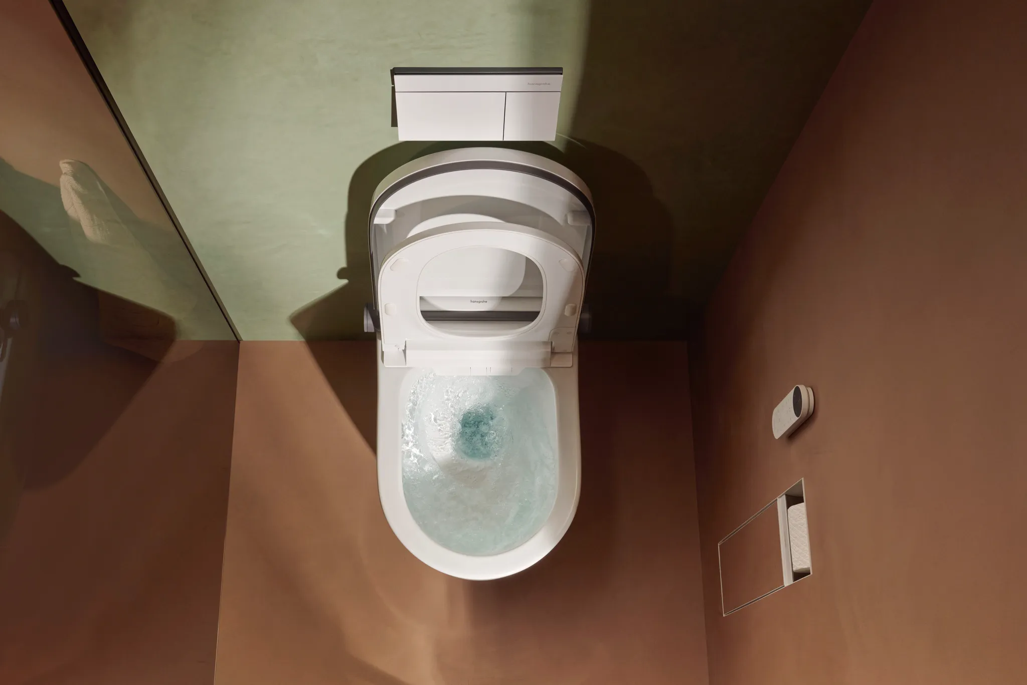 XtraStoris Rock Einbau Toilettenbürstenhalter mit Papierhalter und befliesbarer Tür Mattschwarz