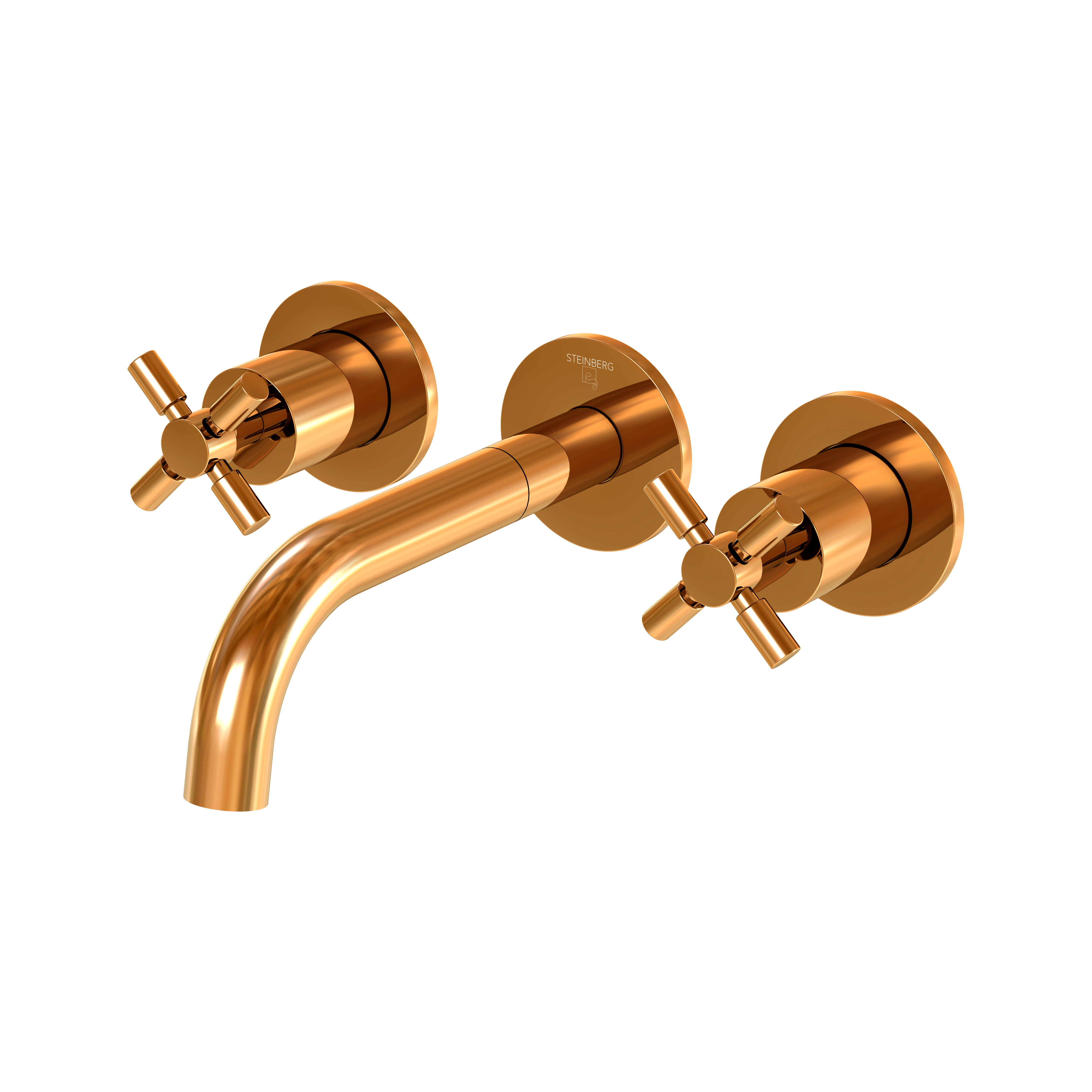 Serie 250 3-Loch Waschtisch-Armatur zur Wandmontage, Ausladung: 19,5 cm Serie 250 3-Loch Waschtisch-Armatur zur Wandmontage, Ausladung: 19,5 cm