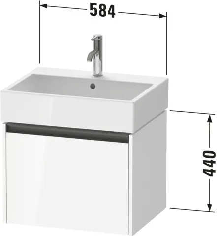 Duravit Waschtischunterschrank wandhängend „Ketho.2“ 58,4 × 44 × 46 cm in Graphit Supermatt