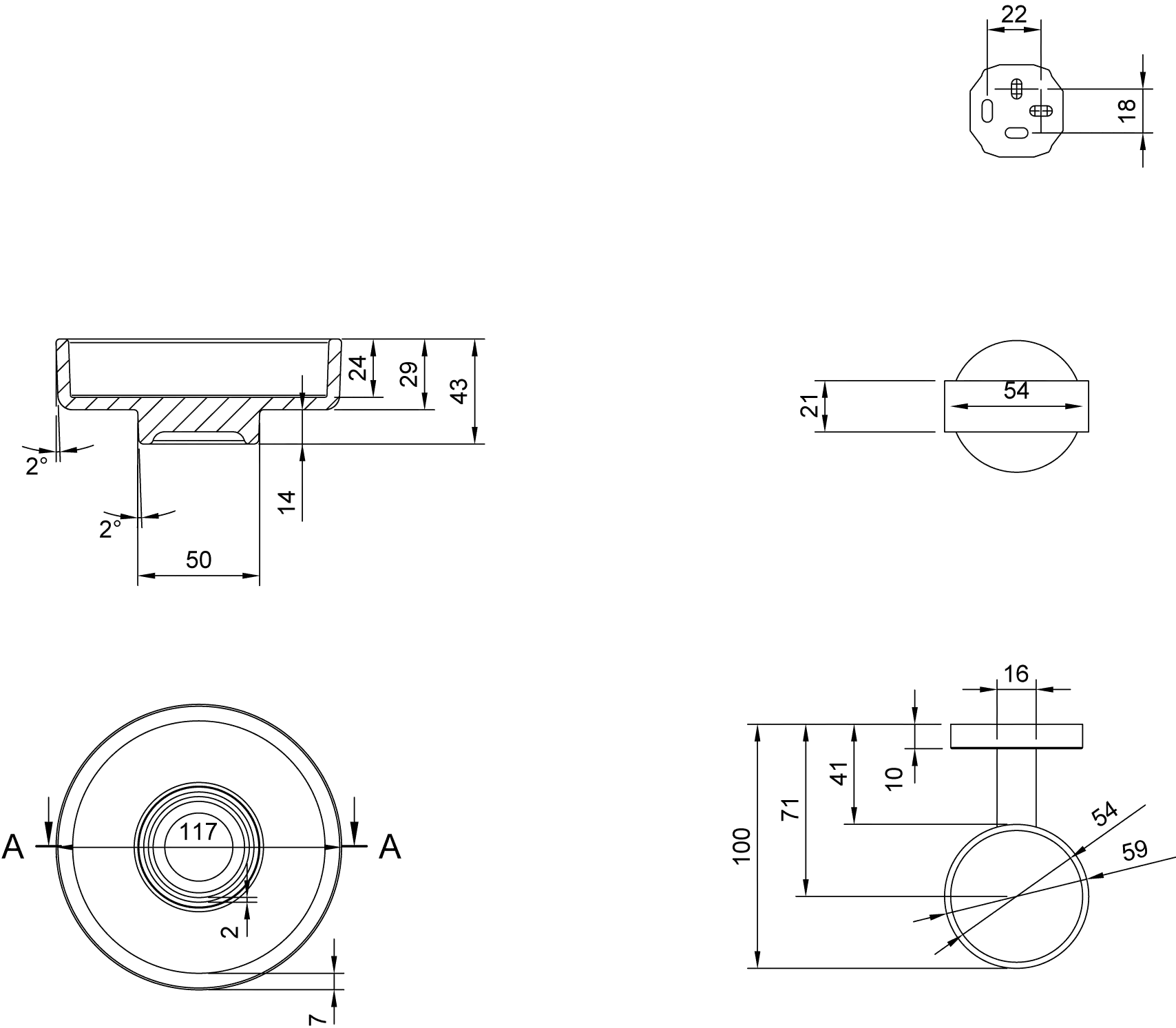 Villeroy & Boch Seifenhalter „Elements-Tender“, Befestigung verdeckt Villeroy & Boch Seifenhalter „Elements-Tender“, Befestigung verdeckt