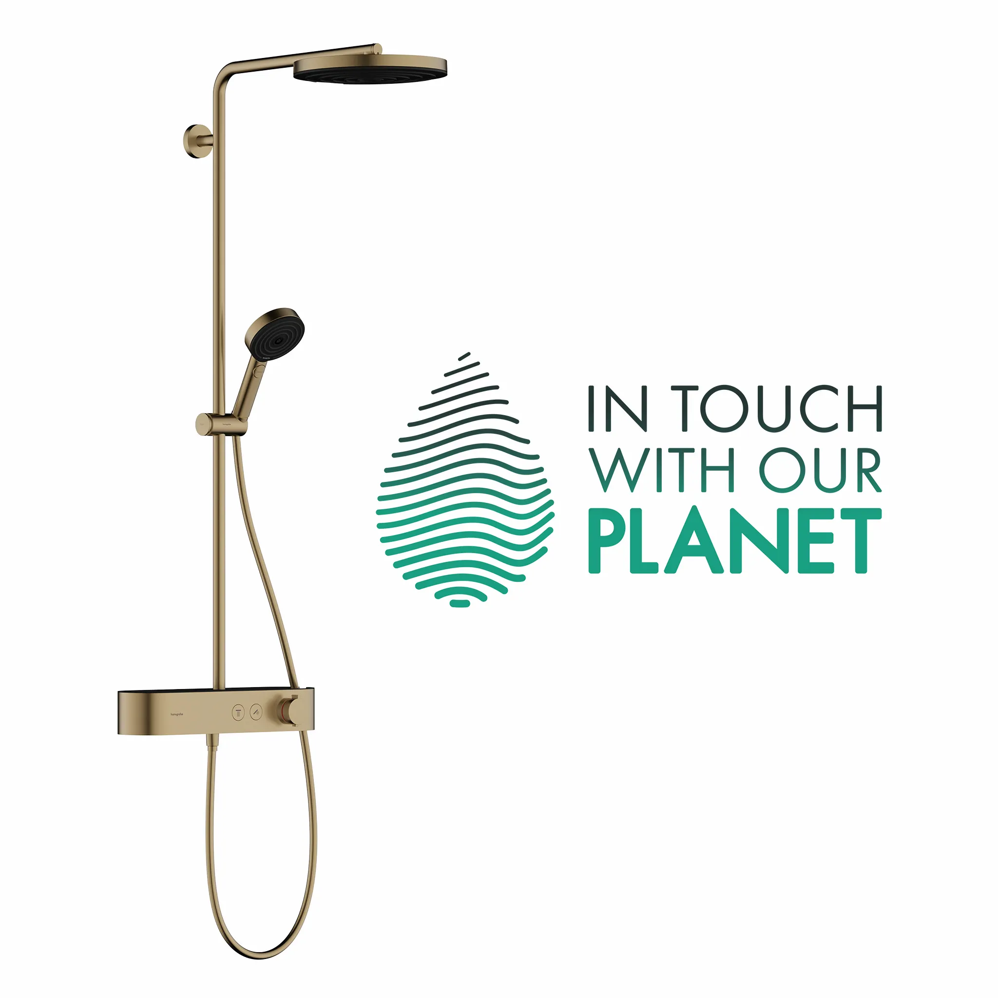 Hansgrohe Pulsify S Showerpipe 260 1jet EcoSmart mit Brausethermostat Aufputz BBR, Brushed Bronze, 398 mm Brausearmlänge, 7,5 l/min Durchfluss