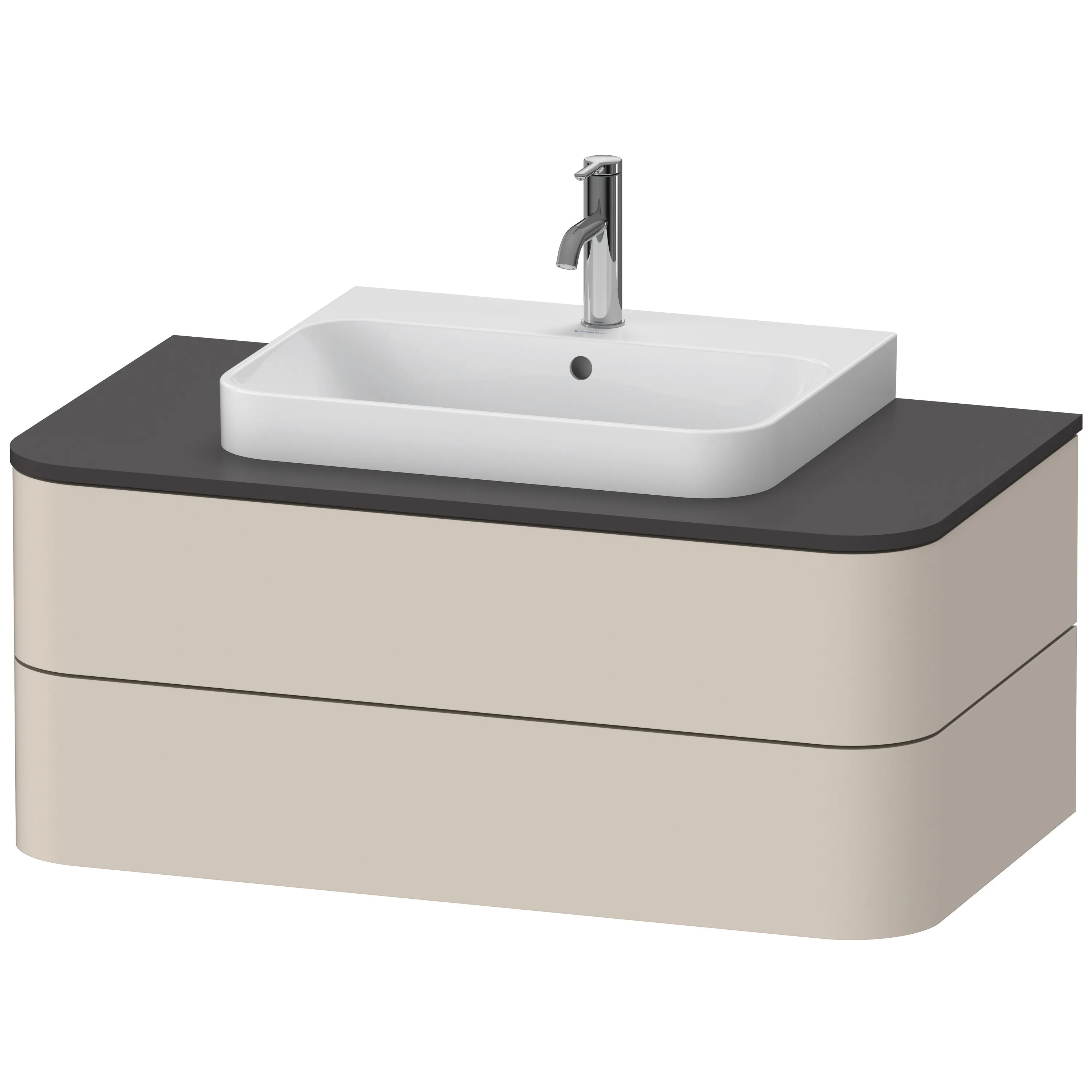 Duravit Waschtischunterschrank wandhängend „Happy D.2 Plus“ 100 × 40,8 × 55 cm Taupe Supermatt Duravit Waschtischunterschrank wandhängend „Happy D.2 Plus“ 100 × 40,8 × 55 cm Taupe Supermatt