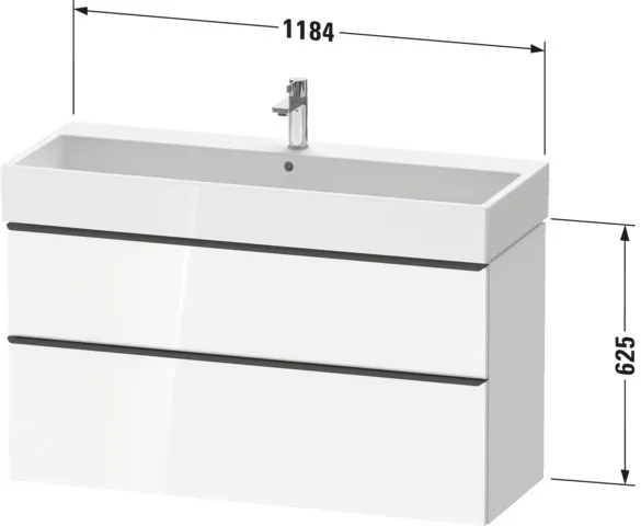 Duravit Waschtischunterschrank wandhängend „D-Neo“ 118,4 × 62,5 × 44,2 cm in Eiche Marmoriert