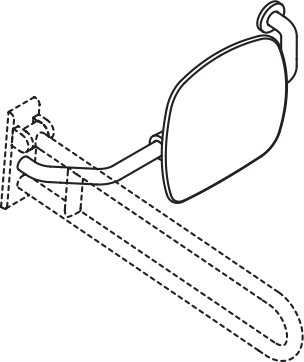 Rückenstütze, WA=230mm, rechts zur Befest.an Wand-/SK-Griff signalweiß