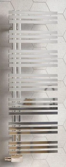 BEMM Design-Heizkörper „Blues“ 50 × 77 cm in Edelstahl spiegelpoliert