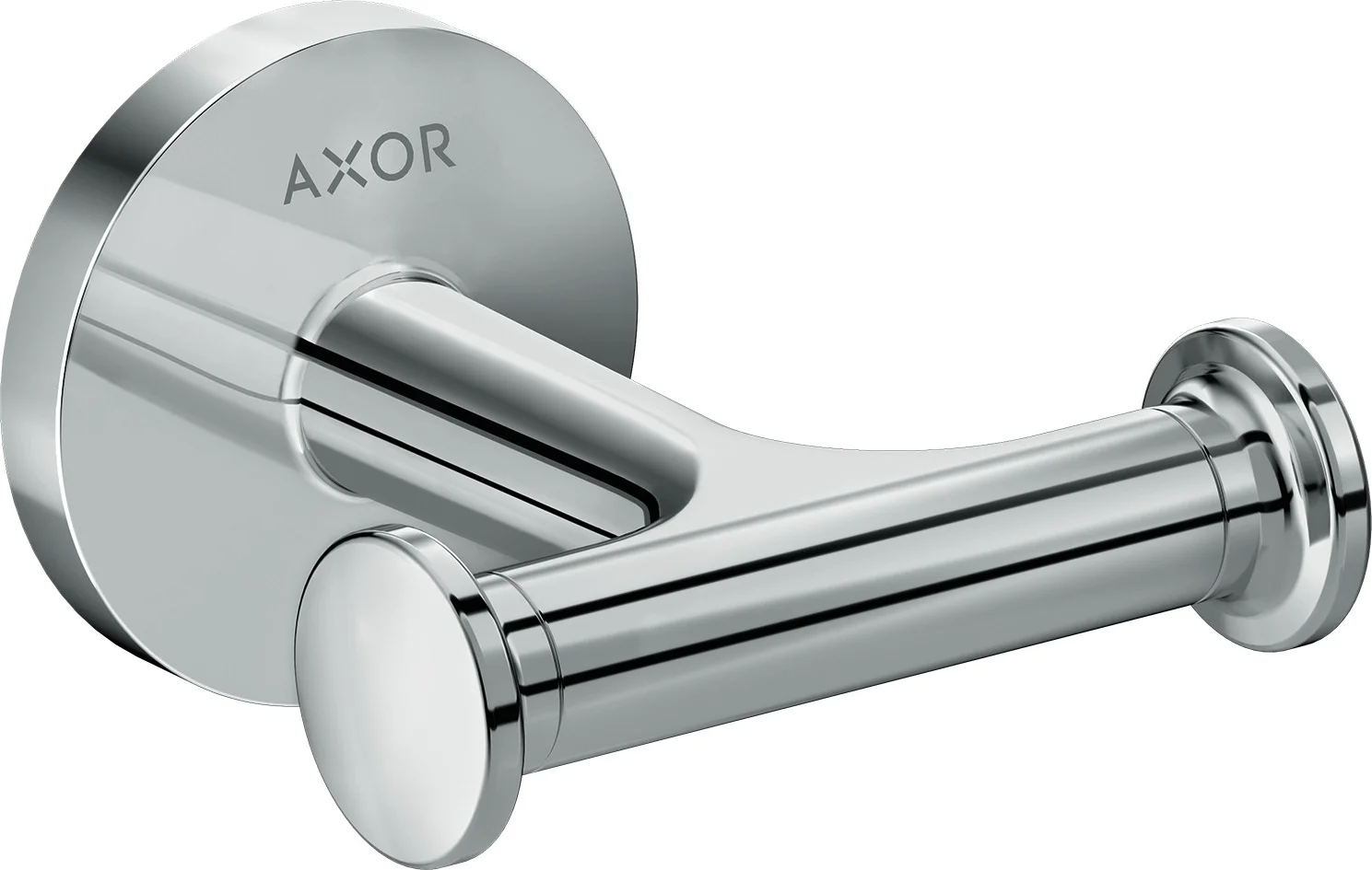Hansgrohe AXOR Universal Circular Handtuchhaken doppelt, Chrom – Wandmontage mit verdeckter Befestigung, Bohrloch Ø 6 mm, Bohrabstand 35 mm