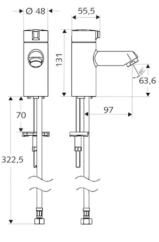 Standventil Kaltwasser MODUS K, HD-K - Hochdruck Kaltwasser / vorgemischtes Wasser, Standventil, G 3/8 IG, chrom