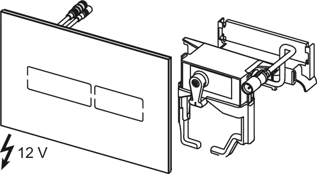 lux Mini WC-Betätigungsplatte, Glas schwarz glänzend lux Mini WC-Betätigungsplatte, Glas schwarz glänzend