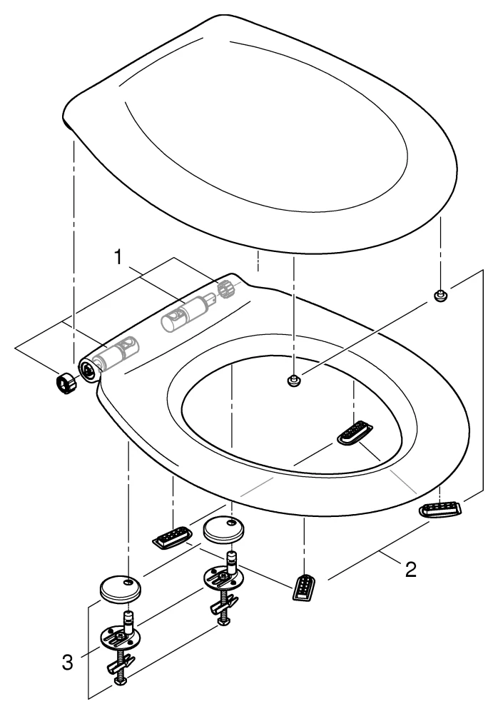 WC-Sitz Bau Keramik 39493, Soft close, mit Deckel, Duroplast, werkzeuglos abnehmbar, alpinweiß