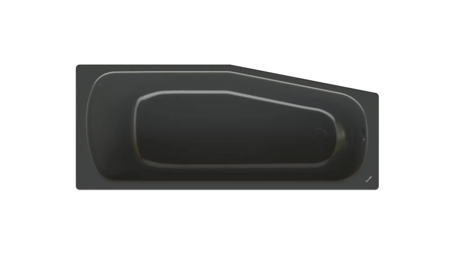 Bette Bambino Ebony - Raumspar-Badewanne 1-Sitzer, 1570 x 650 mm, 30 mm Randhöhe, glasierter Titan-Stahl, links