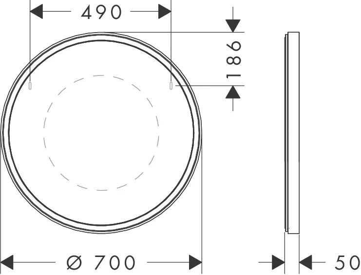 Hansgrohe Xarita S Spiegel 700x700 mm mit LED-Beleuchtung IR-Sensor, Mattweiß Hansgrohe Xarita S Spiegel 700x700 mm mit LED-Beleuchtung IR-Sensor, Mattweiß