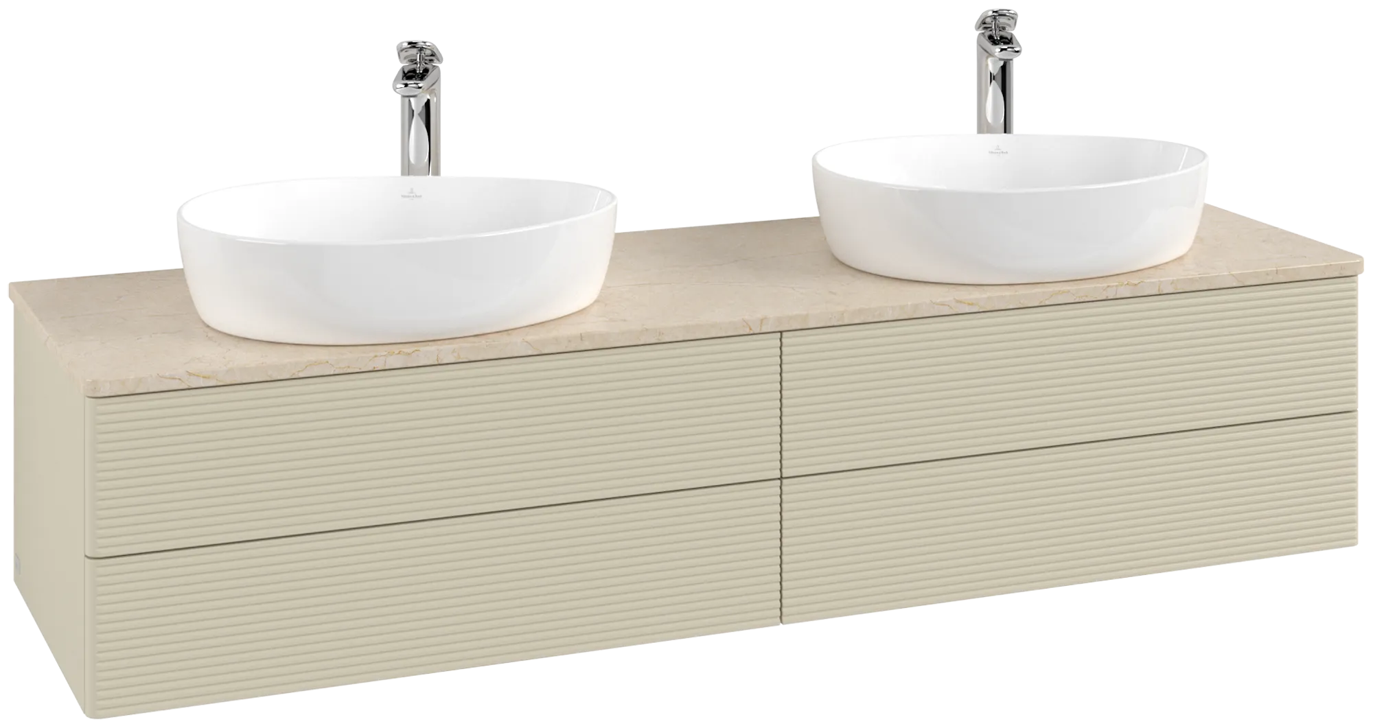 Villeroy & Boch Antao Waschbeckenunterschrank L28_5 1600x360x500mm Silk Grey Matt Lacquer / Botticino