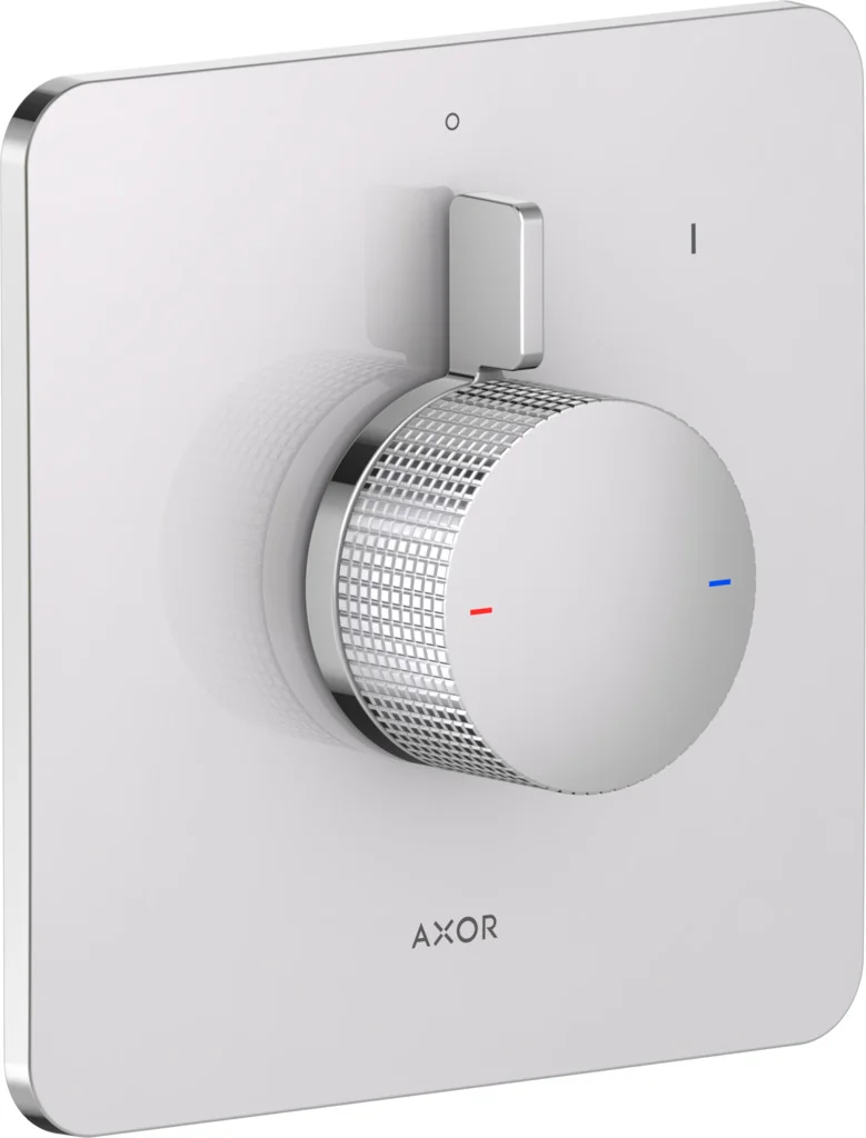 Hansgrohe AXOR Citterio C Brausemischer Unterputz, Cubic cut Chrom, flache Rosette, 1 Verbraucher, max. Durchfluss 29,5 l/min bei 3 bar, Keramikmischsystem, Geräuschgruppe I, Durchflussklasse B