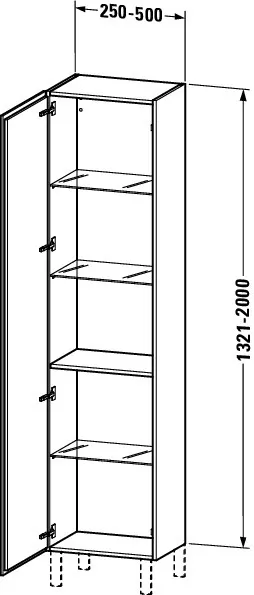 Duravit Halbhochschrank „L-Cube“ 50 × 200 × 36 cm