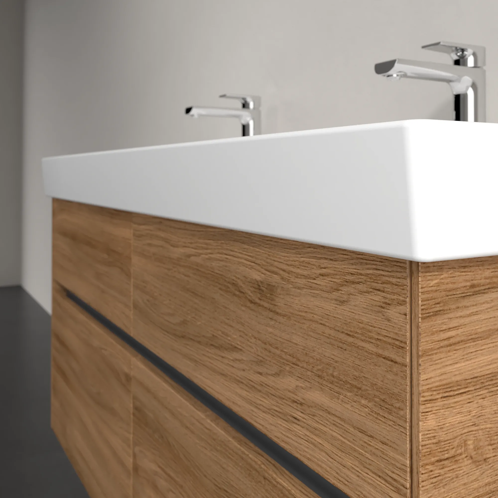 Villeroy & Boch Waschtischunterschrank „Collaro“ 1154 × 546 × 444 mm Kansas Oak, ohne Beleuchtung, für Becken mittig