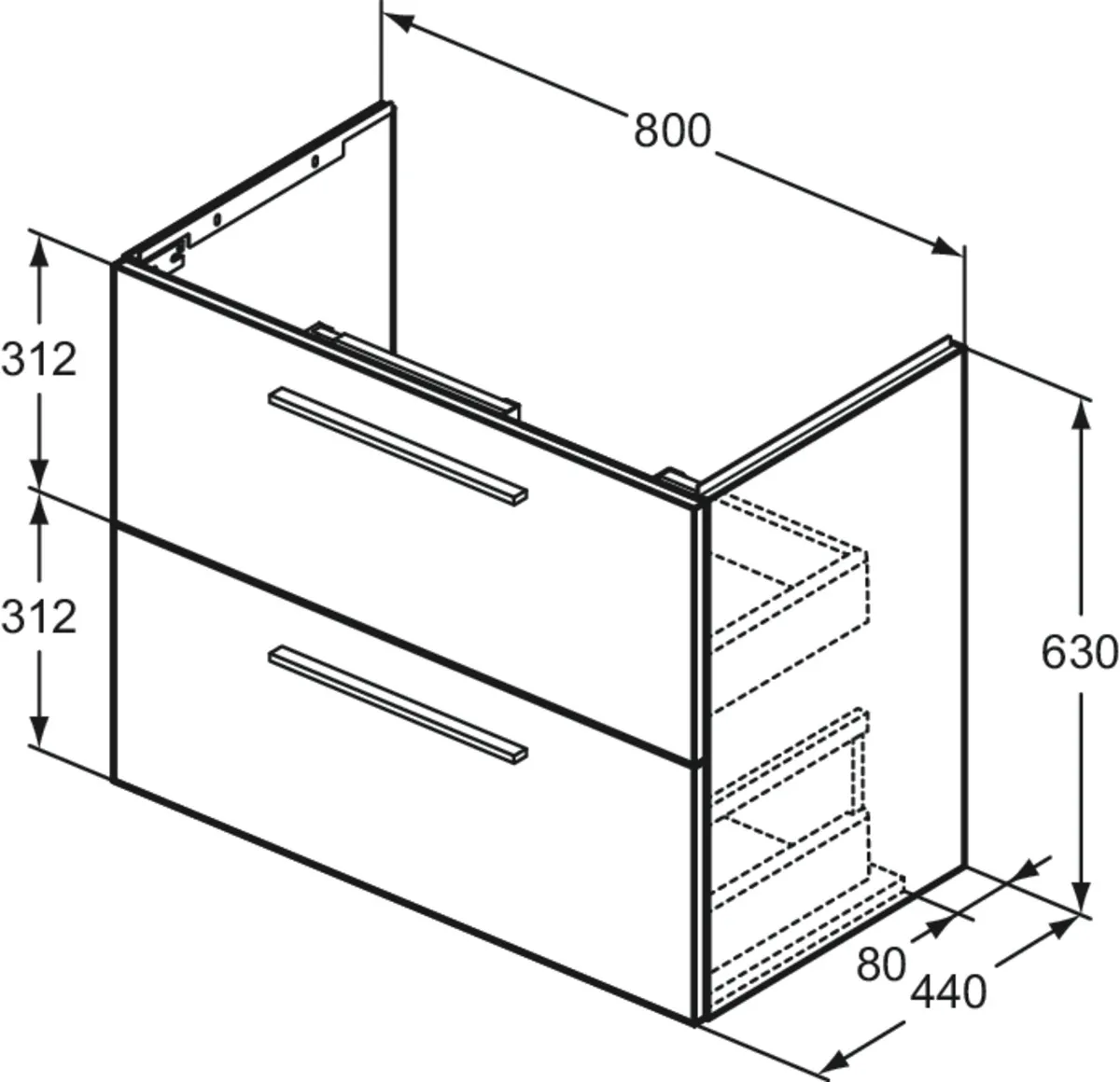 Möbelpaket i.life A mit Waschtisch 80cm und Unterschrank mit chrom Griff Weiß matt Möbelpaket i.life A mit Waschtisch 80cm und Unterschrank mit chrom Griff Weiß matt