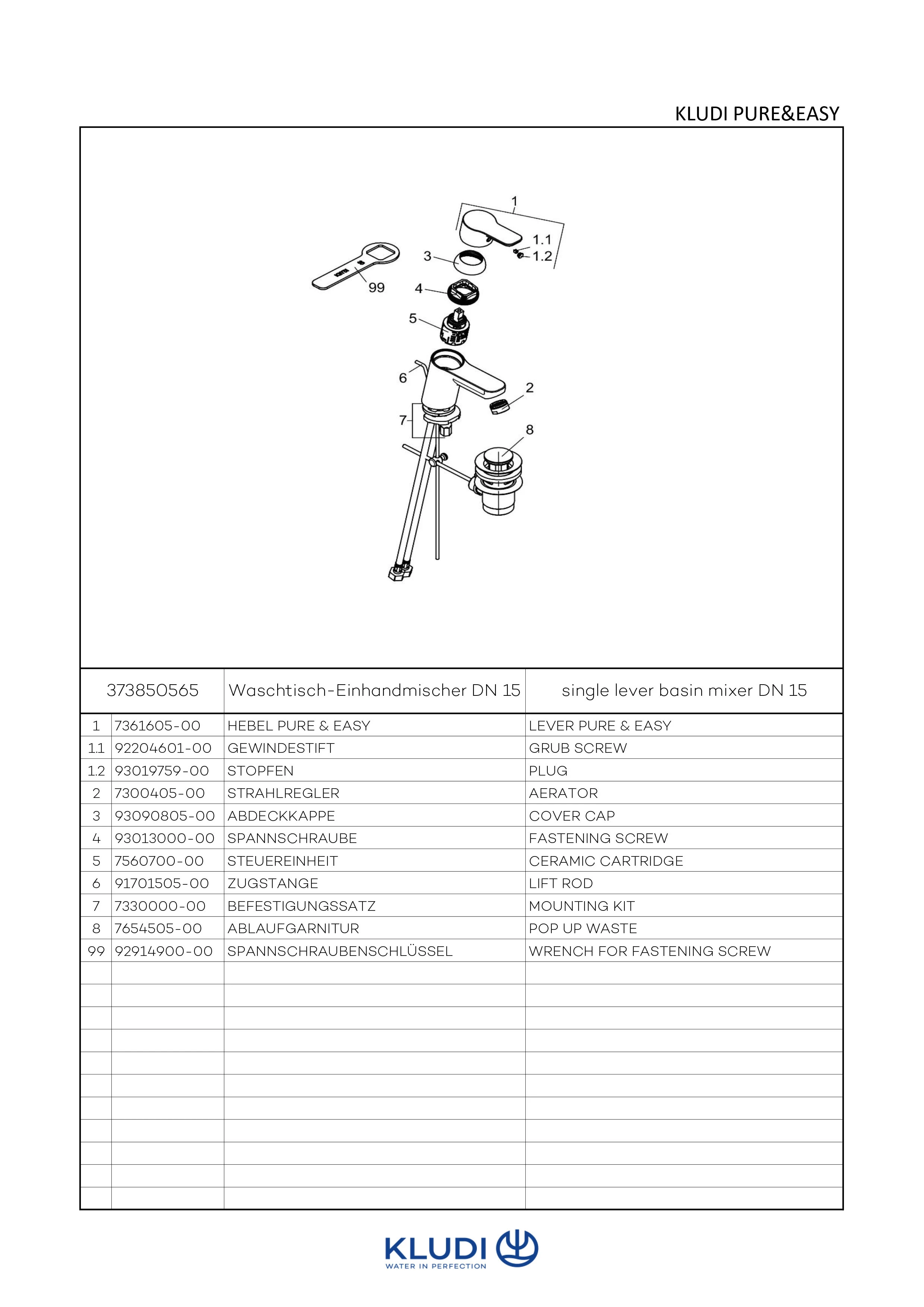 PURE & EASY WaschtischEHM 60 mit Metallablaufgarn. chrom PURE & EASY WaschtischEHM 60 mit Metallablaufgarn. chrom