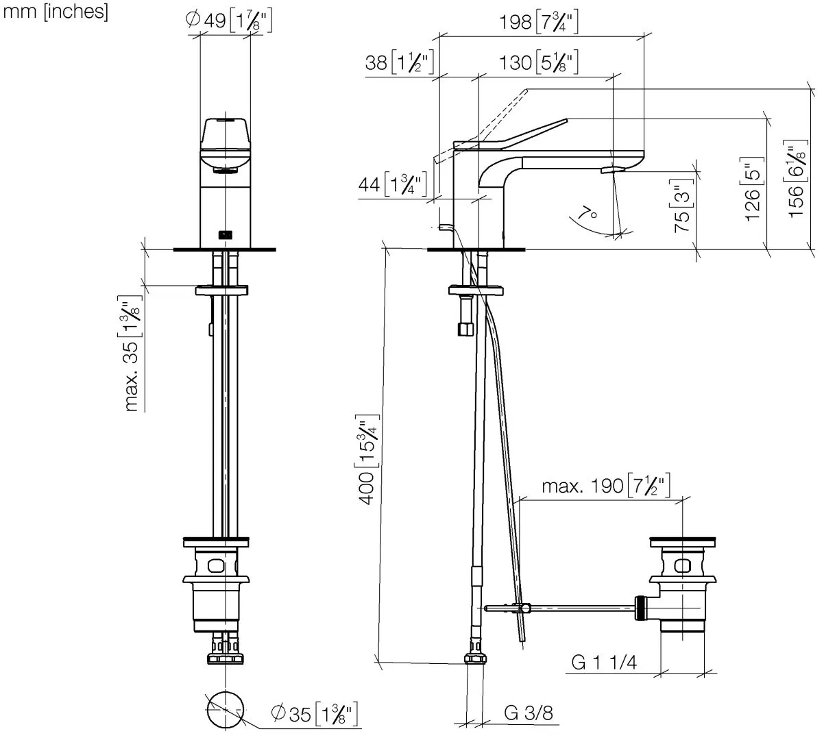 Waschtisch-Einhandbatterie mit Ablaufgarnitur LISSÉ Chrom 33500845