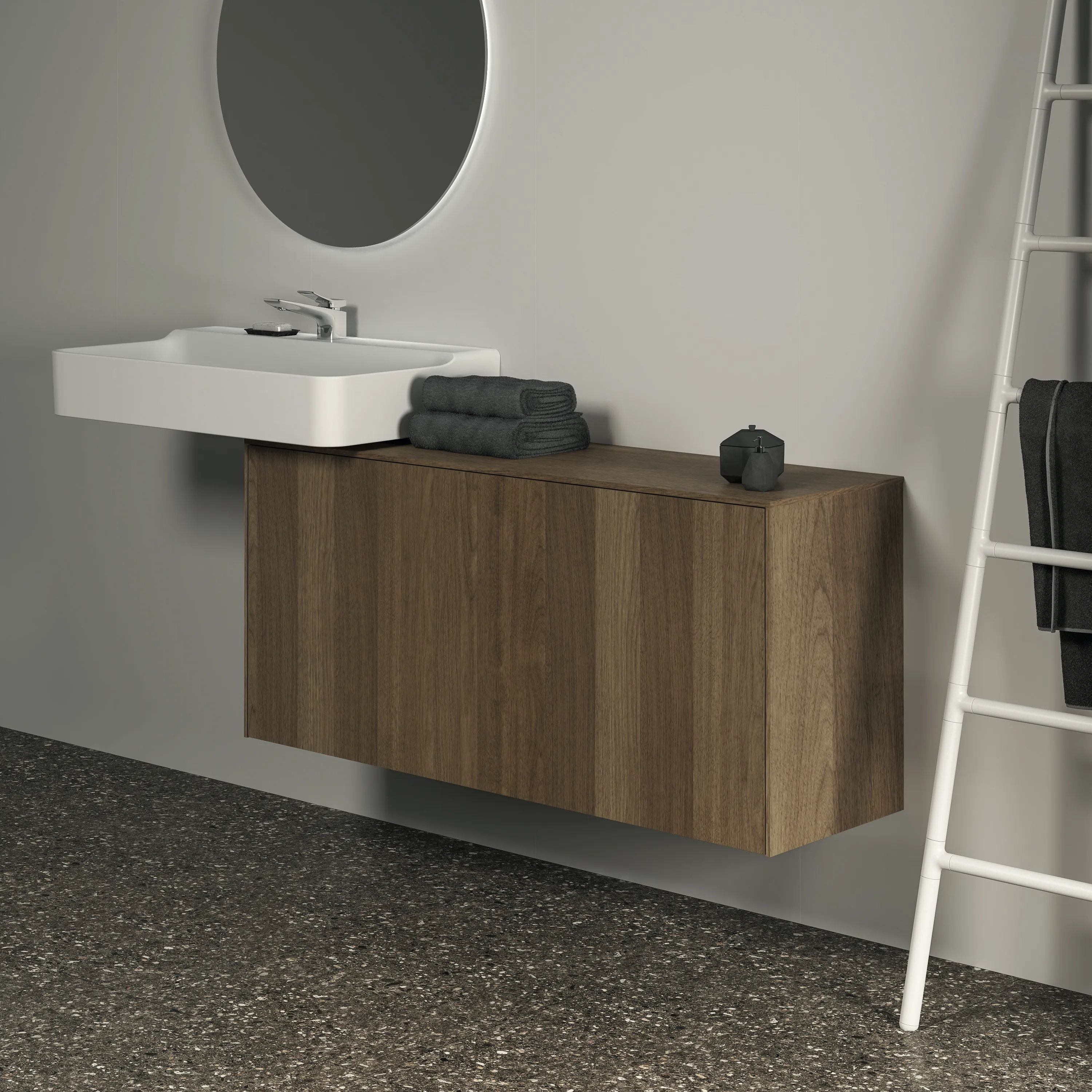 Ideal Standard Waschtischunterschrank „Conca“ 120,2 × 55 × 37,3 cm Walnuss dunkel Furnier Ideal Standard Waschtischunterschrank „Conca“ 120,2 × 55 × 37,3 cm Walnuss dunkel Furnier
