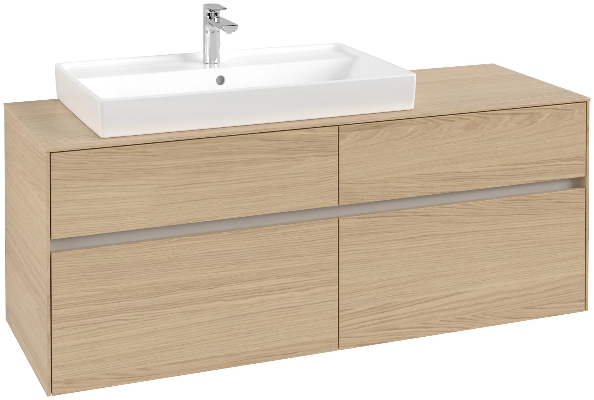 Villeroy & Boch Collaro Waschbeckenunterschrank 1400x548x500mm links Eckig Nordic Oak