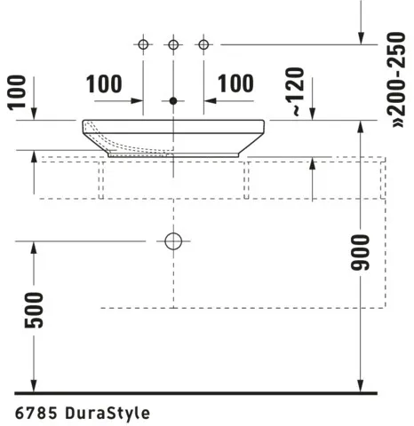 Aufsatzwaschtisch „DuraStyle“, ohne Überlauf