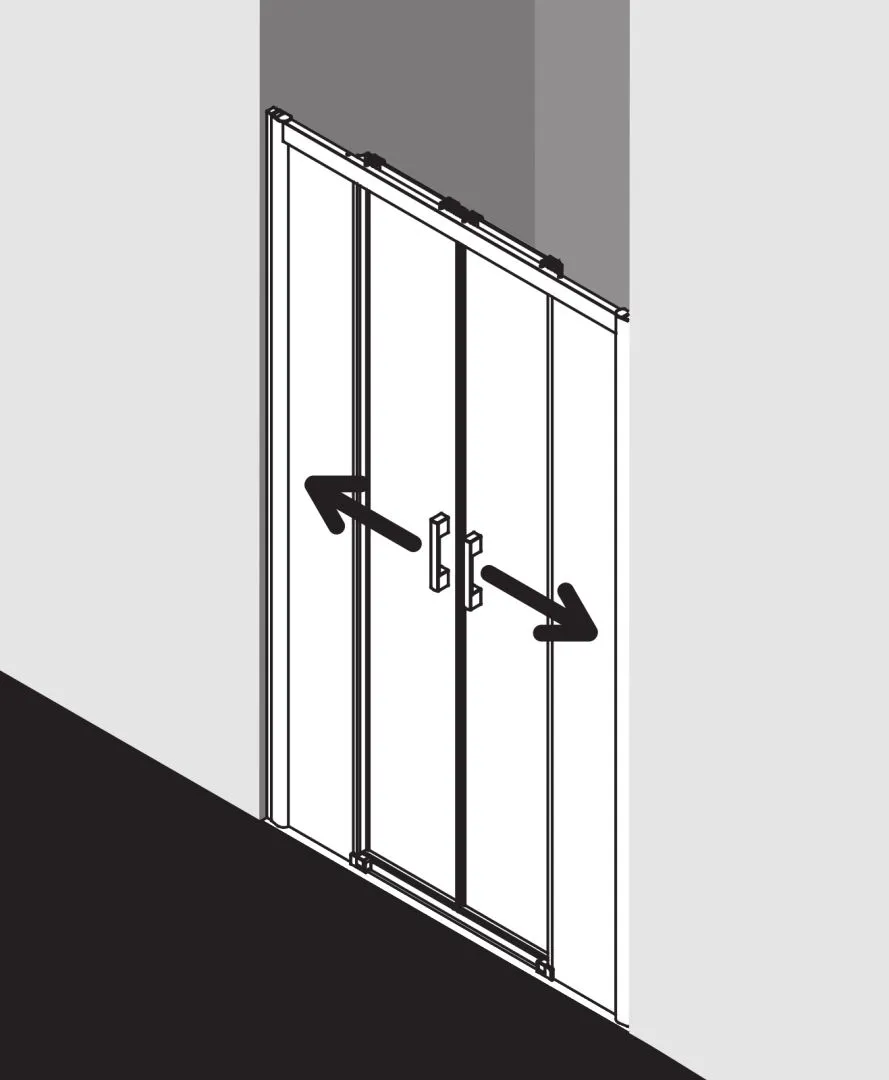 Kermi Duschtür Gleittür 4-teilig bodenfrei mit Festfeldern für Nische und Ecke „PEGA“ Glas SR Opaco, Profile Silber Hochglanz, BV: 1190 - 1230 mm GAK: 1190 - 1210 mm WE: 1190 - 1230 mm H: 1850 mm Kermi Duschtür Gleittür 4-teilig bodenfrei mit Festfeldern für Nische und Ecke „PEGA“ Glas SR Opaco, Profile Silber Hochglanz, BV: 1190 - 1230 mm GAK: 1190 - 1210 mm WE: 1190 - 1230 mm H: 1850 mm