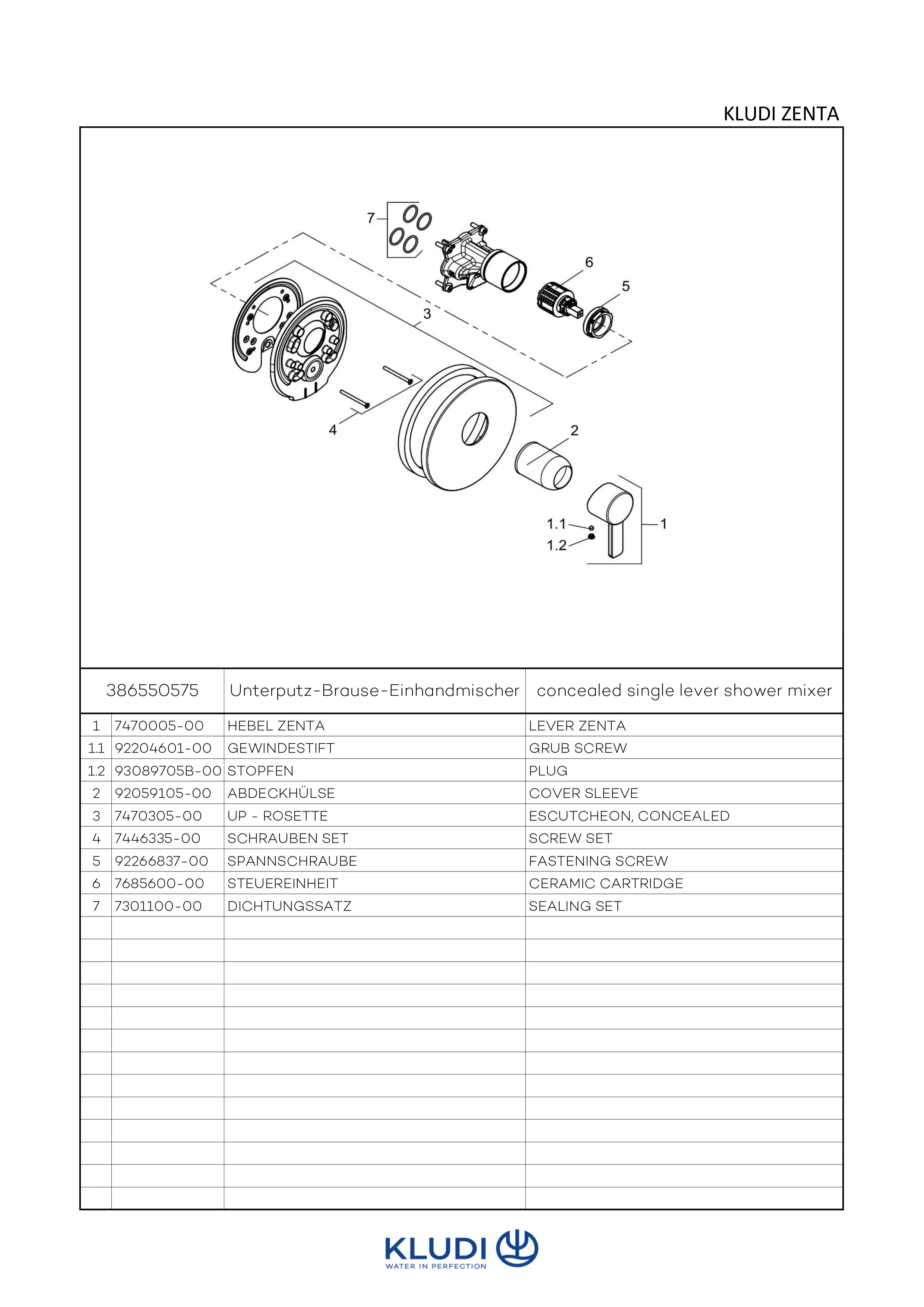 ZENTA UPBrauseEHM Feinbauset mit Funktionseinheit chrom ZENTA UPBrauseEHM Feinbauset mit Funktionseinheit chrom