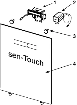 TECElux Betätigungsglasplatte mit sen-Touch Elektronik Glas weiß