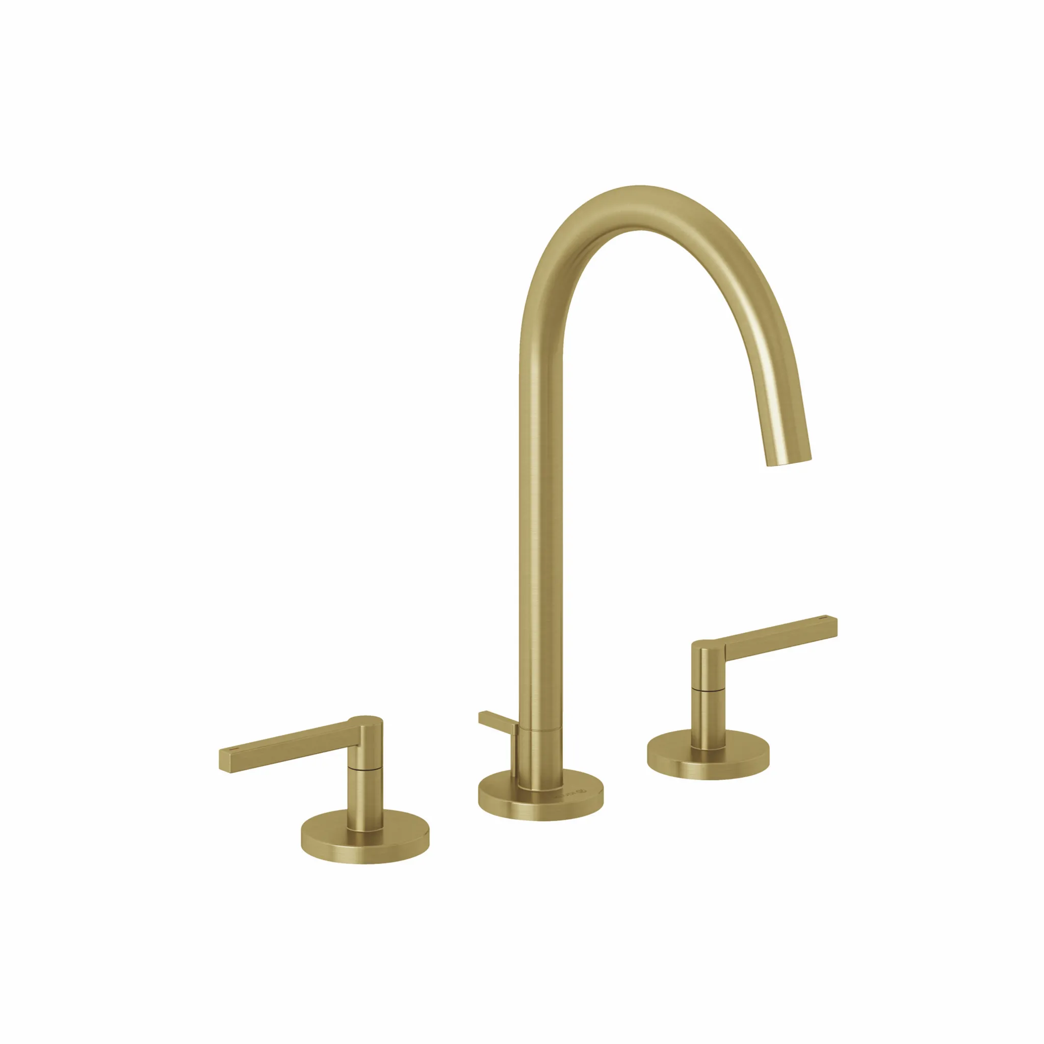 Kludi NOVA FONTE Waschtischarmatur Brushed Gold, 3-Loch-Montage, 2-Griff, schwenkbarer/arretierbarer Auslauf, DVGW-zugelassen Kludi NOVA FONTE Waschtischarmatur Brushed Gold, 3-Loch-Montage, 2-Griff, schwenkbarer/arretierbarer Auslauf, DVGW-zugelassen