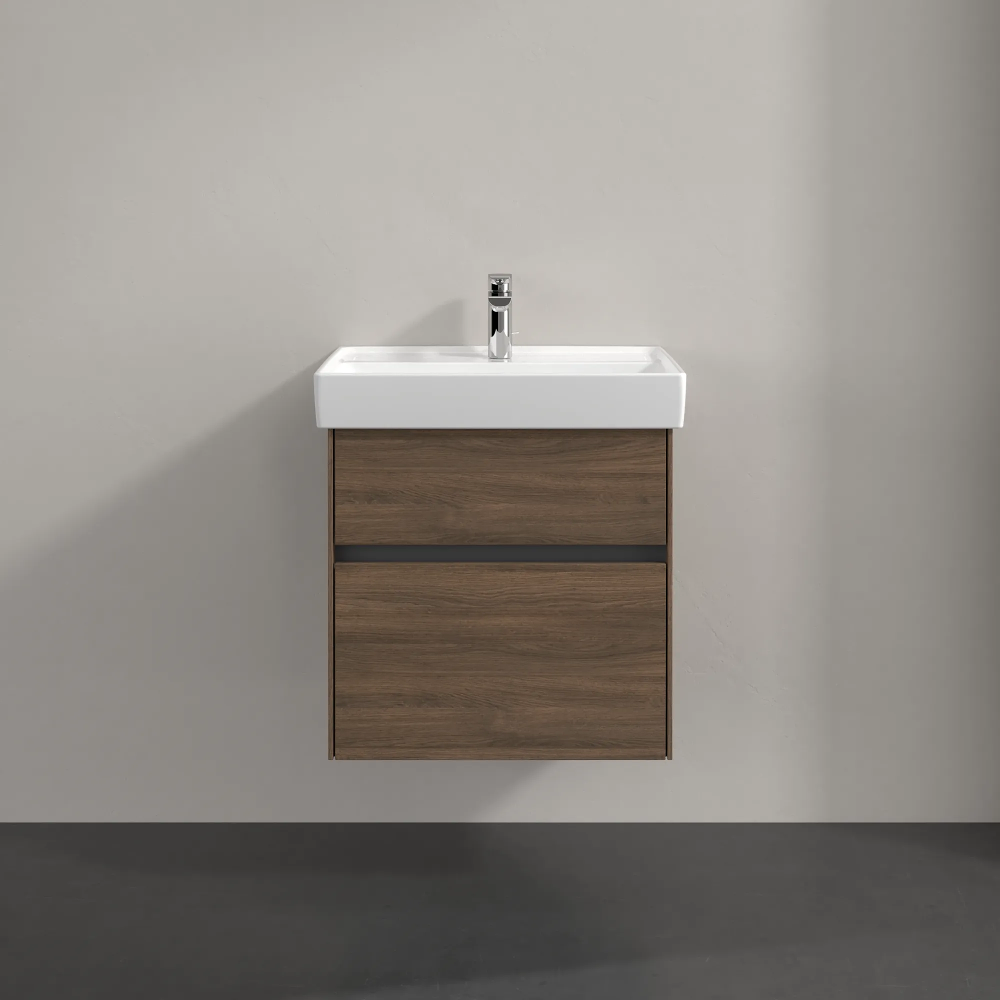 Villeroy & Boch Waschbeckenunterschrank Collaro C00800 Arizona Oak, 554x546x444 mm, mit SoftClosing, 1 Waschbecken, 2 Auszüge