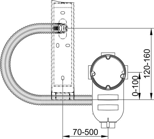 Kosmetikspiegel 17699000004 Rohbau-Set mit Elektronikdose für Mauerwerkmontage 800 mm