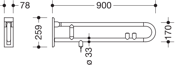 HEWI Stützklappgriff „Serie 801“