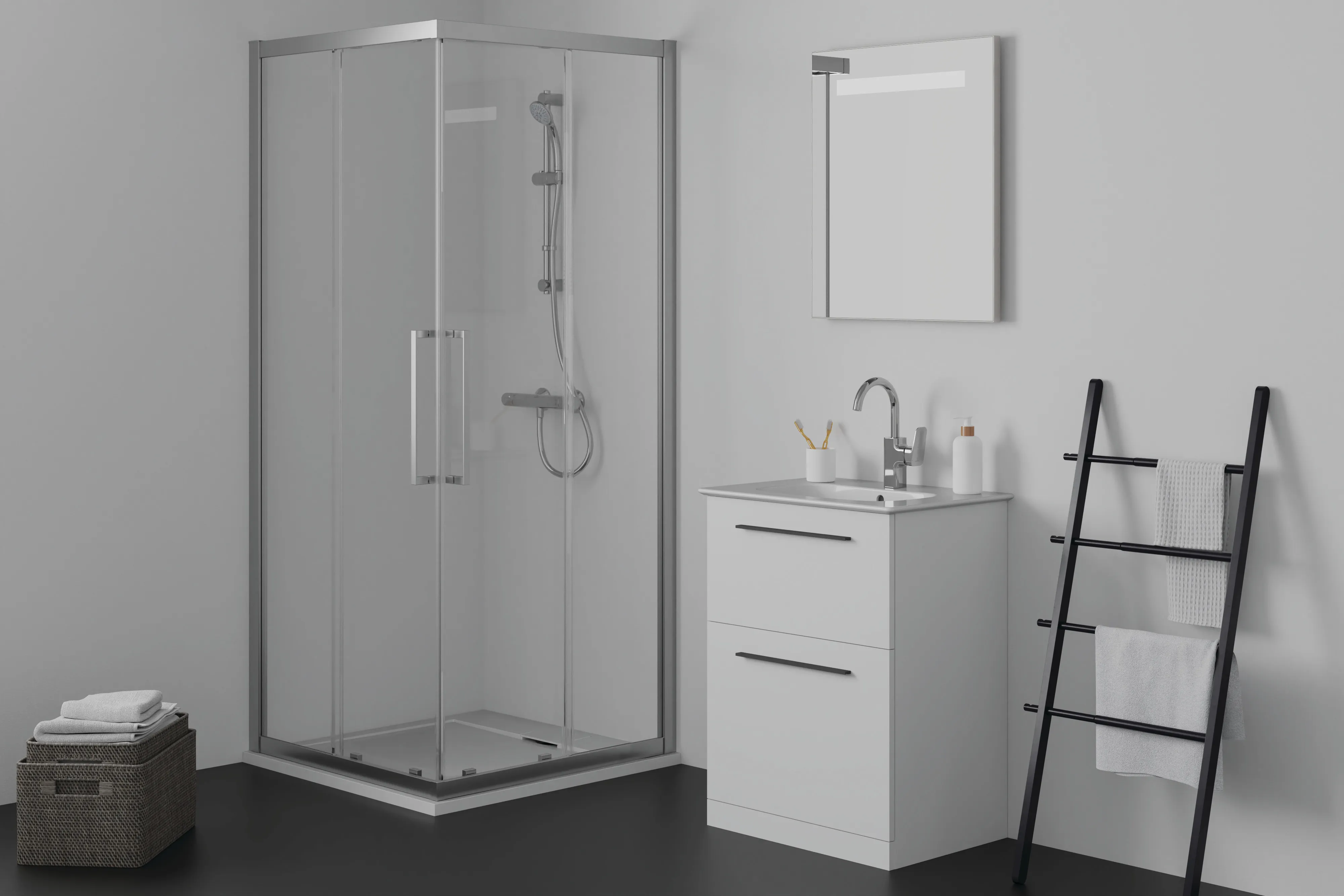Ideal Standard Duschwanne „UltraFlatSi.life“ 90 × 90 cm in Carraraweiß