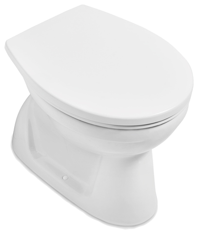 Tiefspül-WC spülrandlos O.novo 7618R1, 360 x 550 x 390 mm, Oval, bodenstehend, Abgang senkrecht, Weiß Alpin