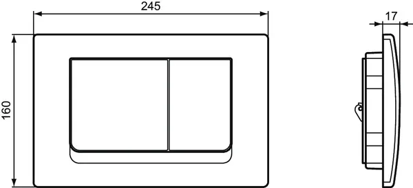 Betätigungsplatte M1 Solea, mechanische Auslösung, Chrom Betätigungsplatte M1 Solea, mechanische Auslösung, Chrom