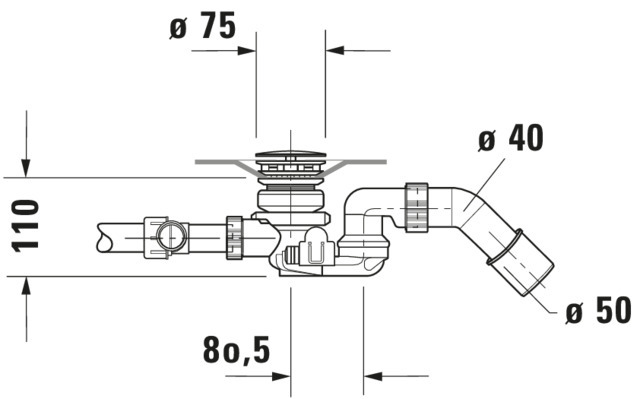 Duravit Ab- und Überlaufgarnitur für Badewannen mit Zulauf Modell 791227