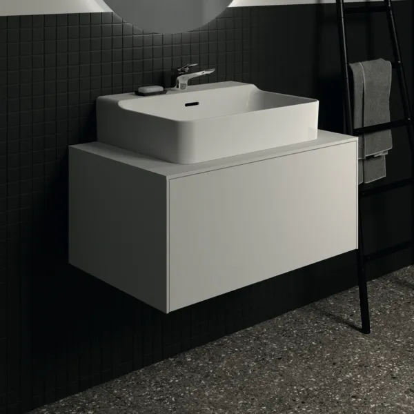 Ideal Standard Waschtischunterschrank „Conca“ 80,2 × 37 × 50,5 cm Weiß matt lackiert Ideal Standard Waschtischunterschrank „Conca“ 80,2 × 37 × 50,5 cm Weiß matt lackiert
