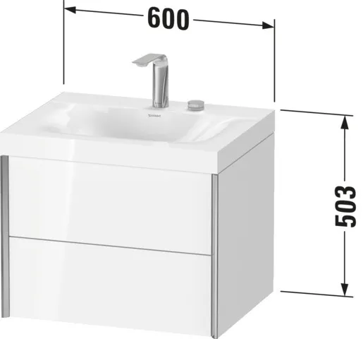 Duravit Waschtischunterschrank wandhängend „XViu“ 60 × 50,3 × 48 cm in Amerikanischer Nussbaum