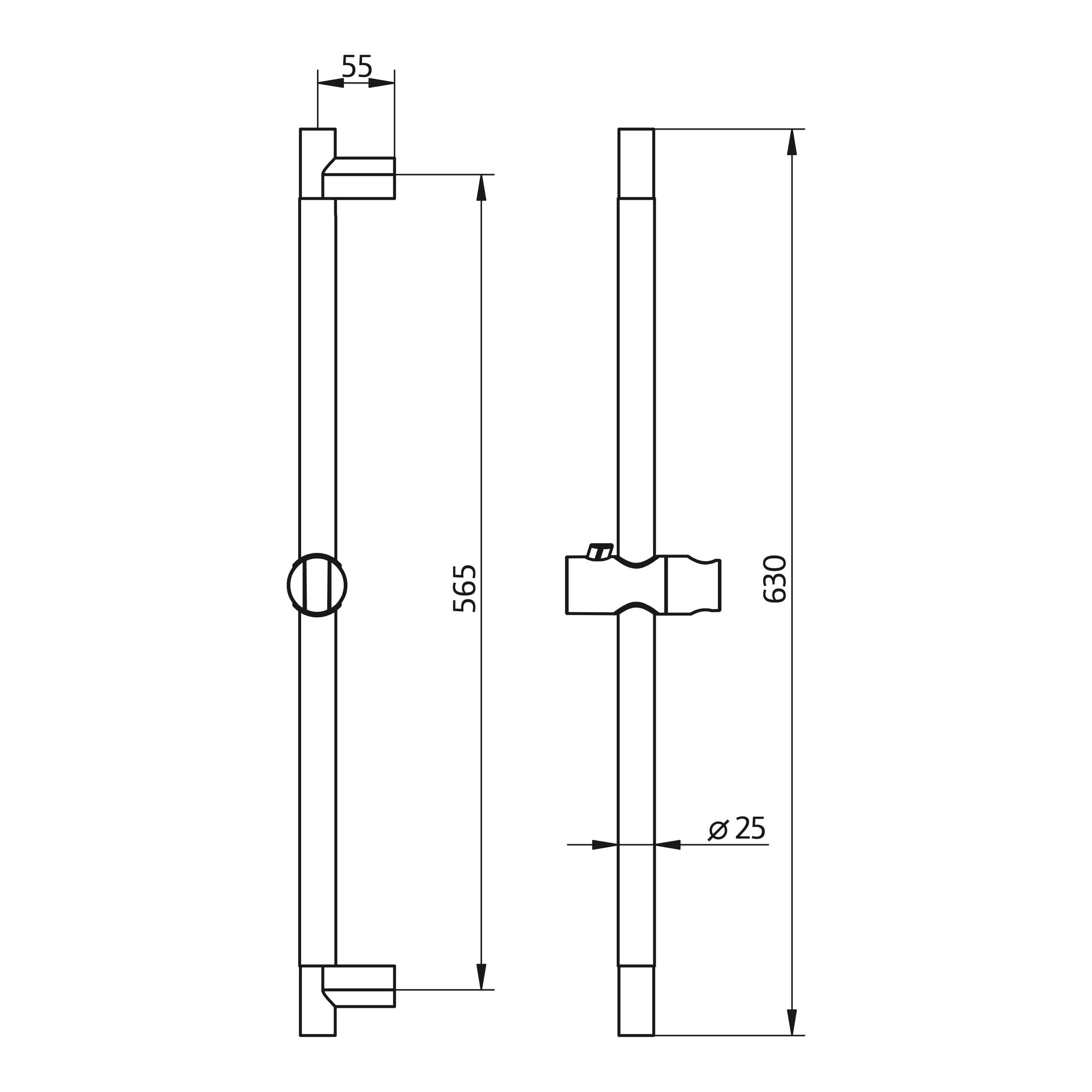 HSK Brausestange ⌀ 2,5 cm in chrom HSK Brausestange ⌀ 2,5 cm in chrom