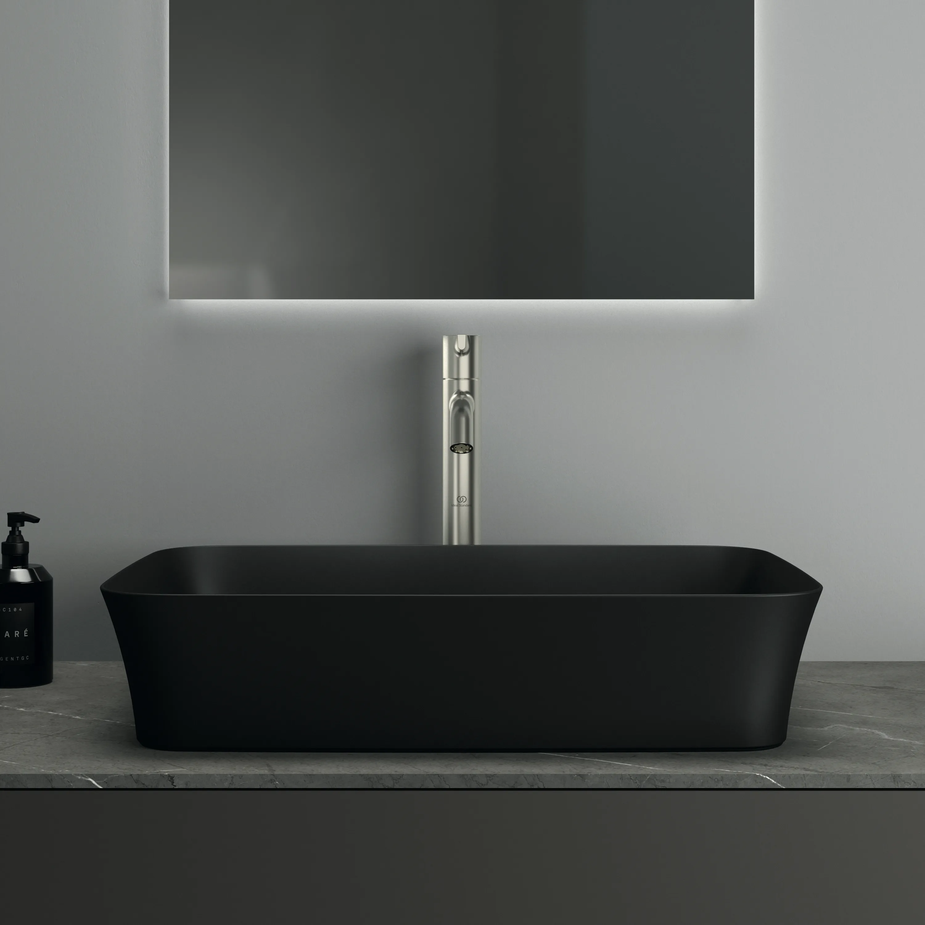 Waschbecken „Ipalyss“ 55 × 38 × 12,5 cm in Schwarz Matt