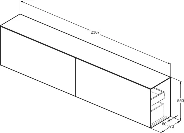 Ideal Standard Waschtischunterschrank „Conca“ 238,7 × 55 × 37,3 cm Sunset matt lackiert Ideal Standard Waschtischunterschrank „Conca“ 238,7 × 55 × 37,3 cm Sunset matt lackiert