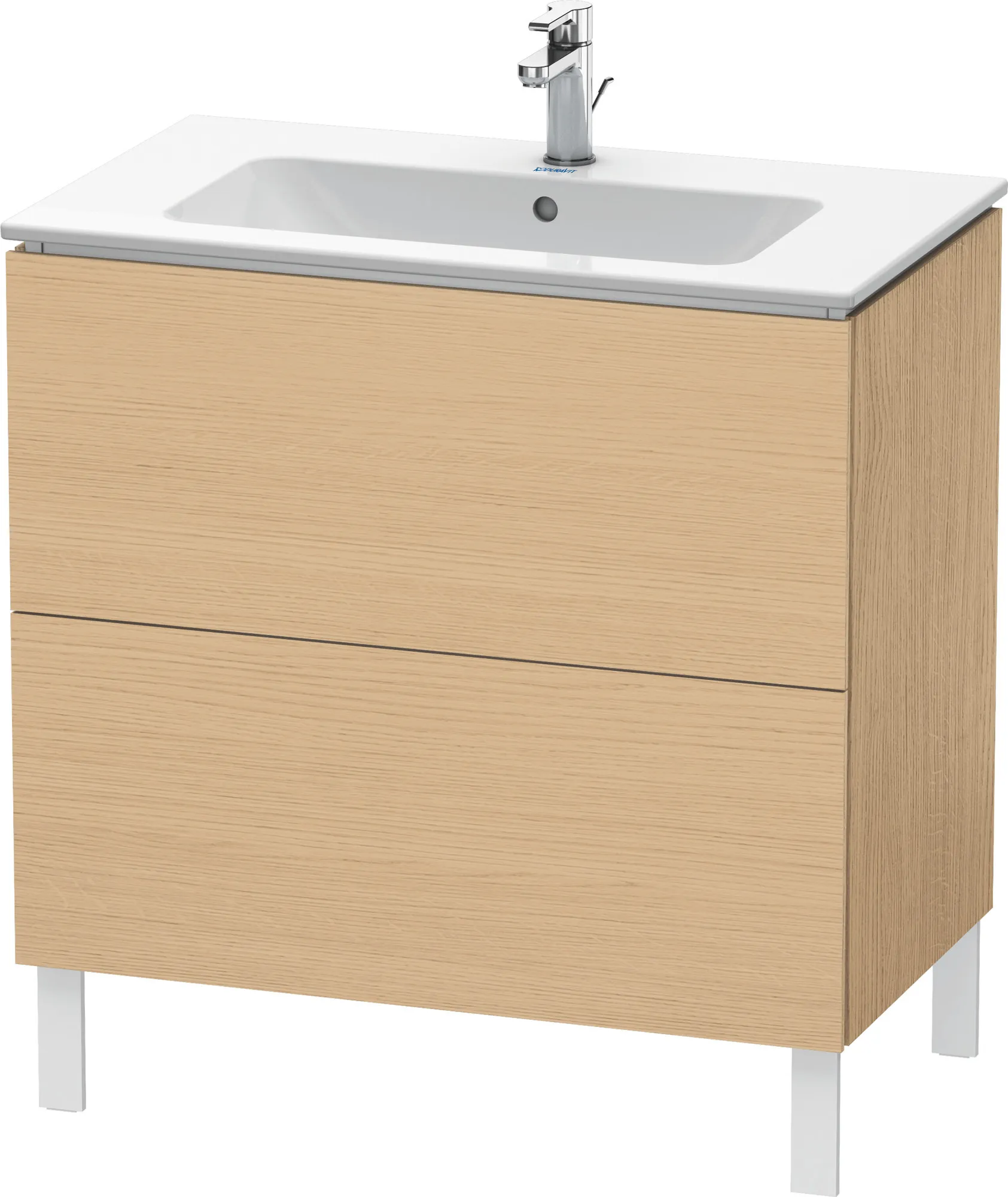 Duravit Waschtischunterschrank bodenstehend „L-Cube“ 82 × 70,4 × 48,1 cm Eiche Natur