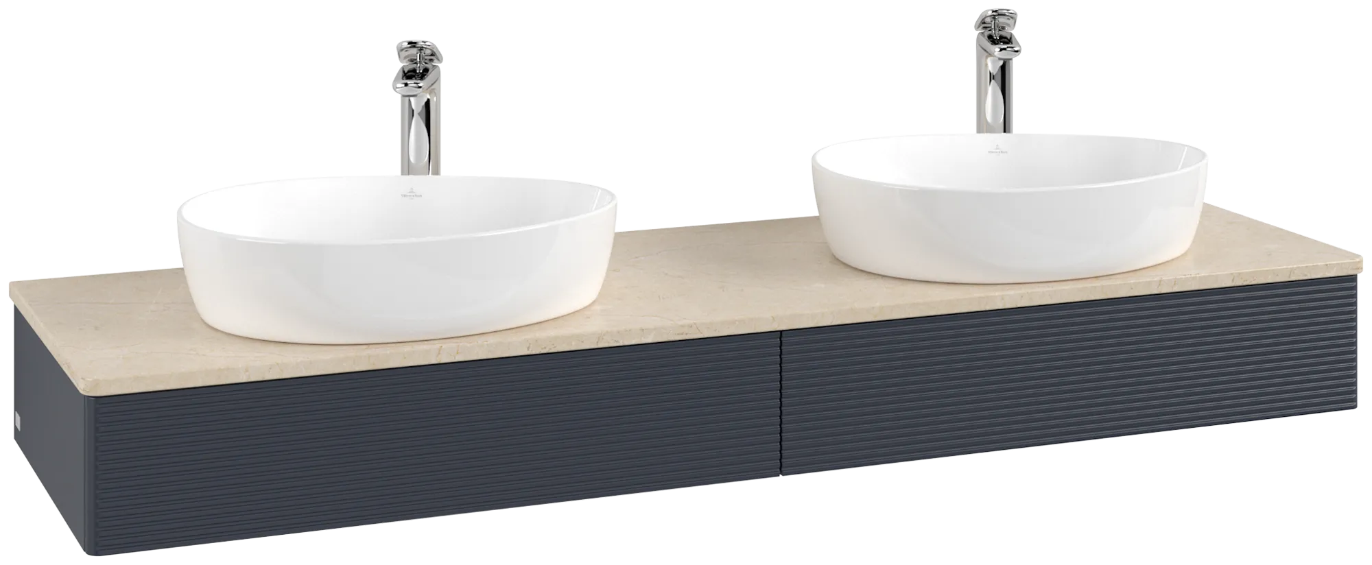 Villeroy & Boch Antao Waschbeckenunterschrank L17_5 1600x190x500mm Midnight Blue Matt Lacquer