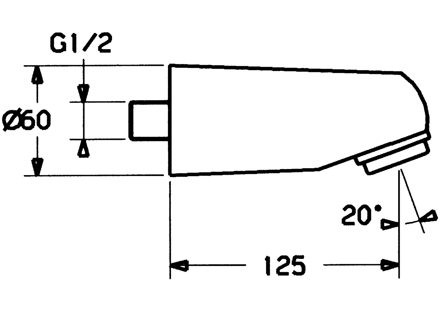 HansaJET Kopfbrause HansaJET 0486 1-strahlig Ausladung 125 mm DN15 Chrom